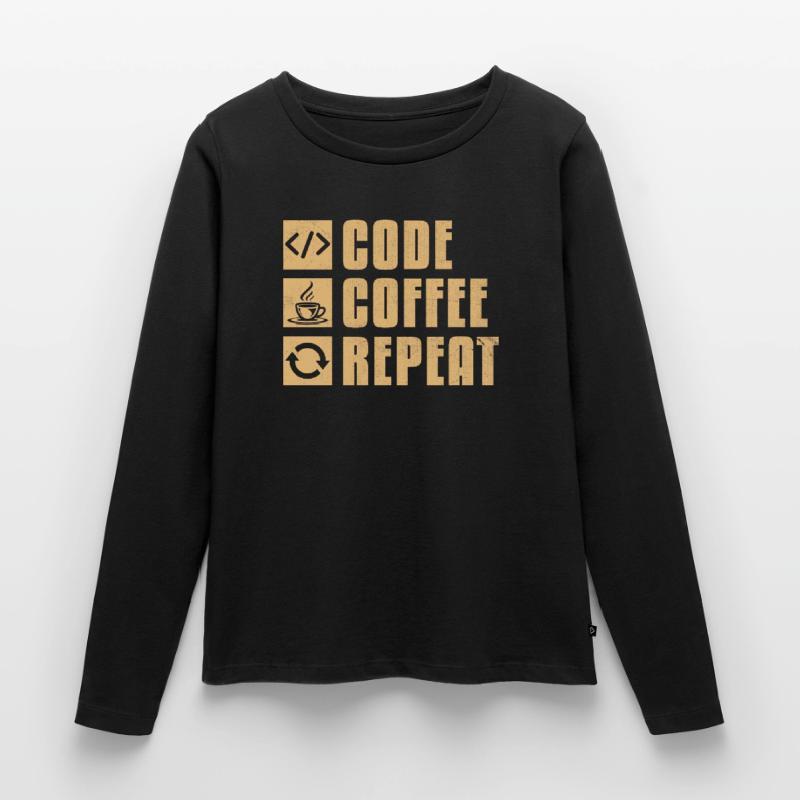 Kaffee-Codierung Programmierer Programmierer Entwickler Nerd Coff Frauen Premium Bio Langarmshirt