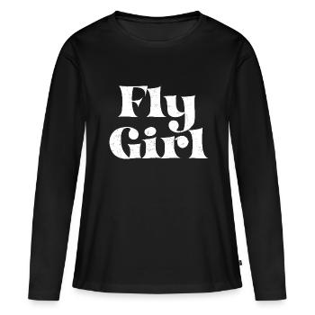 années quatre-vingt-dix - T-shirt manches longues Premium bio Femme - noir - Devant - Julia (174cm)