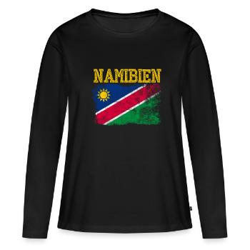 Namibia - Women's Premium Organic Long Sleeve Shirt - black - Front - Julia (174cm)