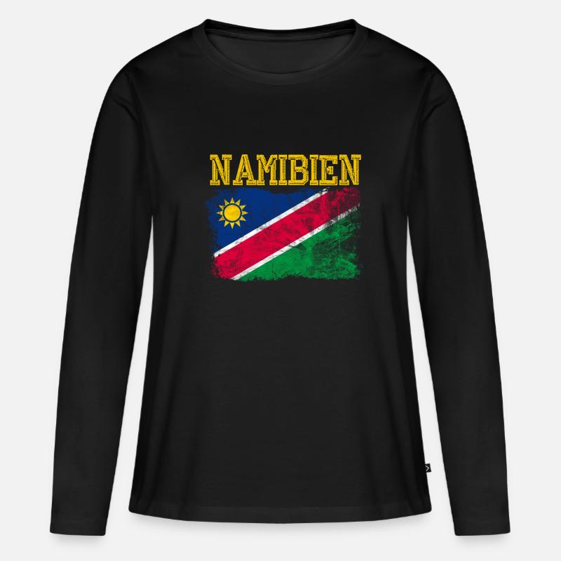 Namibia - Frauen Premium Bio Langarmshirt - Schwarz