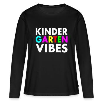 kindergarten vibes - T-shirt manches longues Premium bio Femme - noir - Devant - Julia (174cm)