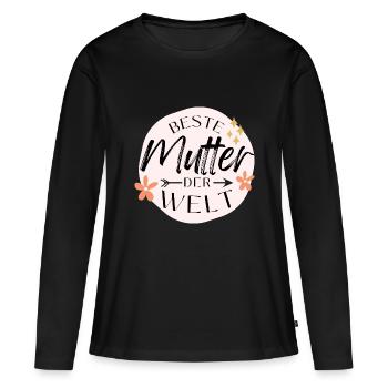 Beste Mutter der Welt - Frauen Premium Bio Langarmshirt - Schwarz - Vorne - Julia (174cm)