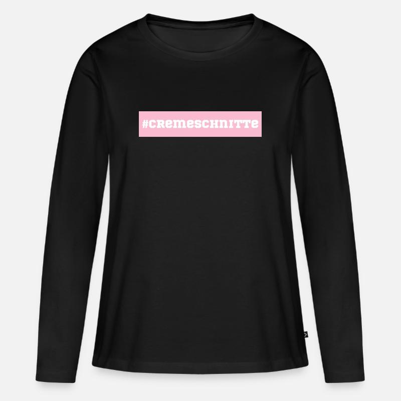 Cremeschnitte - Frauen Premium Bio Langarmshirt - Schwarz