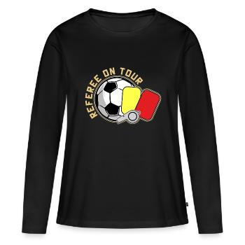 Arbitre - T-shirt manches longues Premium bio Femme - noir - Devant - Julia (174cm)