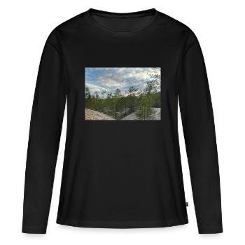 Ciel bleu - T-shirt manches longues Premium bio Femme - noir - Devant - Julia (174cm)