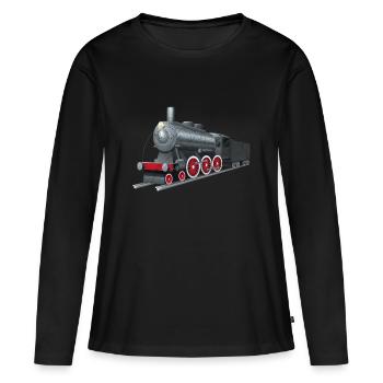 Zug - Frauen Premium Bio Langarmshirt - Schwarz - Vorne - Julia (174cm)
