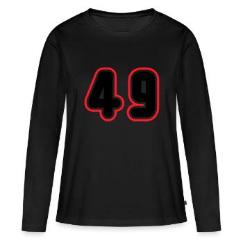49 Numéro de numéro - T-shirt manches longues Premium bio Femme - noir - Devant - Julia (174cm)