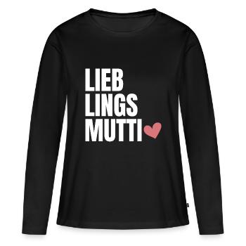 Lieblings Mutti - Frauen Premium Bio Langarmshirt - Schwarz - Vorne - Julia (174cm)