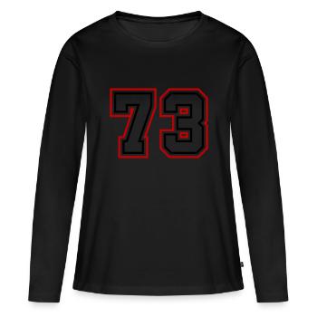 73 Numéro de numéro - T-shirt manches longues Premium bio Femme - noir - Devant - Julia (174cm)