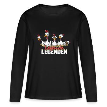 Legende Legenden - Frauen Premium Bio Langarmshirt - Schwarz - Vorne - Julia (174cm)