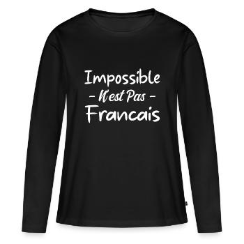 Rien n’est impossible. - T-shirt manches longues Premium bio Femme - noir - Devant - Julia (174cm)