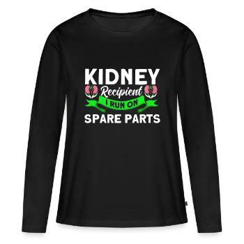 Donneur d’organes Transplantations d’organes Receveurs d’organes - T-shirt manches longues Premium bio Femme - noir - Devant - Julia (174cm)