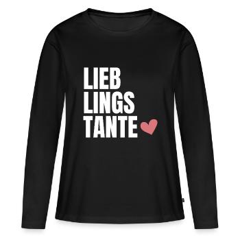 Lieblings Tante - Frauen Premium Bio Langarmshirt - Schwarz - Vorne - Julia (174cm)