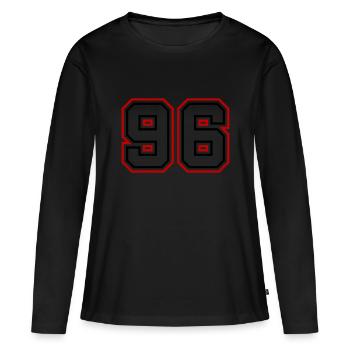 96 Numéro de numéro - T-shirt manches longues Premium bio Femme - noir - Devant - Julia (174cm)