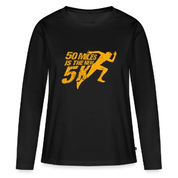 Ultralauf Ultramarathonläufer Ultramarathon Gesche - Frauen Premium Bio Langarmshirt - Schwarz - Vorne - Julia (174cm)