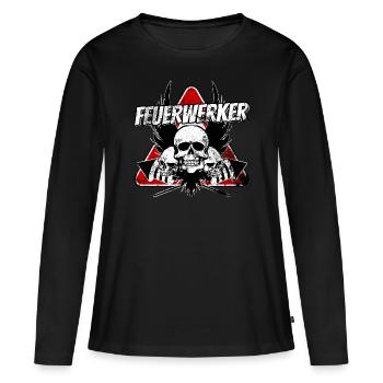 Feux d’artifice 04 - T-shirt manches longues Premium bio Femme - noir - Devant - Julia (174cm)