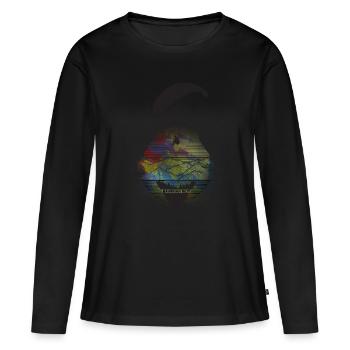 Pyramide de parapente - T-shirt manches longues Premium bio Femme - noir - Devant - Julia (174cm)