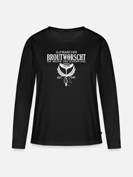 Sumbarcher Broutwörscht - Die Krone der Schöpfung - Frauen Premium Bio Langarmshirt - Schwarz