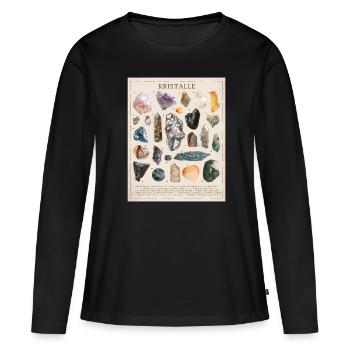Tafel der Kristalle - Frauen Premium Bio Langarmshirt - Schwarz - Vorne - Julia (174cm)