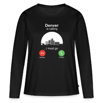 Denver appelle - T-shirt manches longues Premium bio Femme - noir - Devant - Julia (174cm)