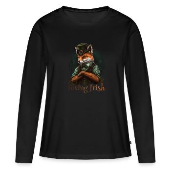 Foxing Irish St. Patty Day - Women's Premium Organic Long Sleeve Shirt - black - Front - Julia (174cm)