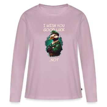 I Wish You Good Luck ... Distress - Women's Premium Organic Long Sleeve Shirt - dusky pink - Front - Julia (174cm)