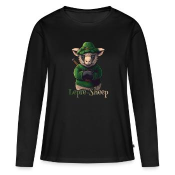 Lepre-Sheep St. Patty - T-shirt manches longues Premium bio Femme - noir - Devant - Julia (174cm)