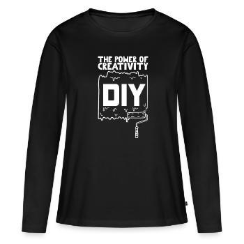 DIY Le pouvoir de la créativité - T-shirt manches longues Premium bio Femme - noir - Devant - Julia (174cm)