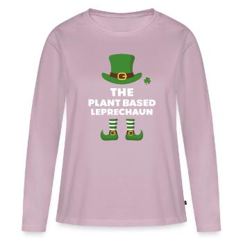 Le lutin à base de plantes - T-shirt manches longues Premium bio Femme - rose poudré - Devant - Julia (174cm)