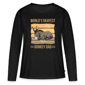World Okayest Donkey Dad - T-shirt manches longues Premium bio Femme - noir - Devant - Julia (174cm)