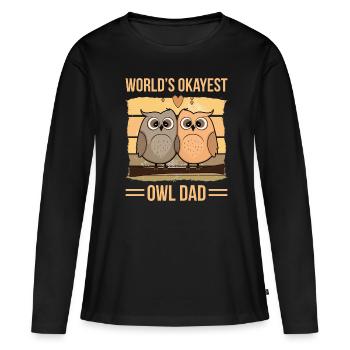 Le papa hibou Okayes du monde - T-shirt manches longues Premium bio Femme - noir - Devant - Julia (174cm)