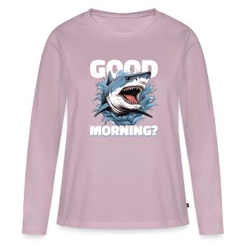 Bonjour Requin - T-shirt manches longues Premium bio Femme - rose poudré - Devant - Julia (174cm)