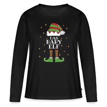 Das Baby Elf - Familien Weihnachtsoutfit - Frauen Premium Bio Langarmshirt - Schwarz - Vorne - Julia (174cm)