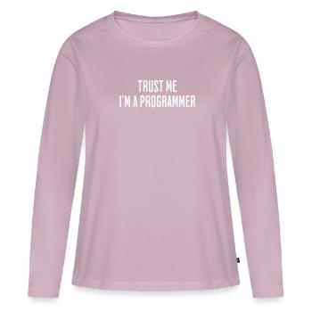 Vertrau Mir, Ich Programmiere - Design Für - Frauen Premium Bio Langarmshirt - Altrosa - Vorne - Julia (174cm)