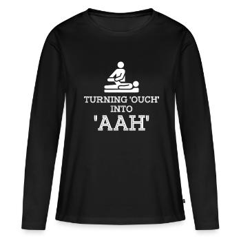 Healing Touch – la douleur en confort - T-shirt manches longues Premium bio Femme - noir - Devant - Julia (174cm)
