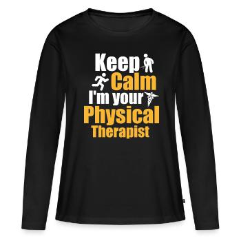 Relax, your therapist has you – - Women's Premium Organic Long Sleeve Shirt - black - Front - Julia (174cm)