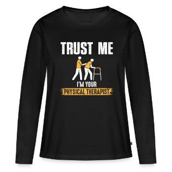 Comptez sur moi – la promesse de la - T-shirt manches longues Premium bio Femme - noir - Devant - Julia (174cm)
