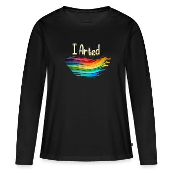 Cours d’humour et d’art amusant - T-shirt manches longues Premium bio Femme - noir - Devant - Julia (174cm)