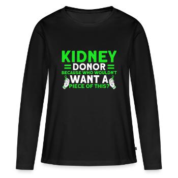 Operation Transplantiert Organtransplantation - Frauen Premium Bio Langarmshirt - Schwarz - Vorne - Julia (174cm)
