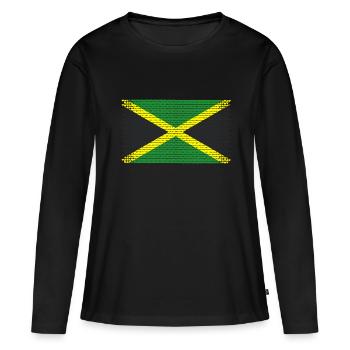 coeur jamaïque jamaïque rasta saveur jamaïcaine ragga - T-shirt manches longues Premium bio Femme - noir - Devant - Julia (174cm)