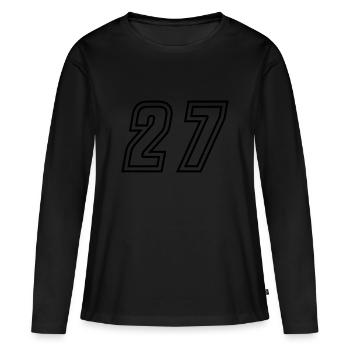 27 Numéro de numéro - T-shirt manches longues Premium bio Femme - noir - Devant - Julia (174cm)