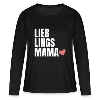 Lieblings-Mama - Frauen Premium Bio Langarmshirt - Schwarz - Vorne - Julia (174cm)