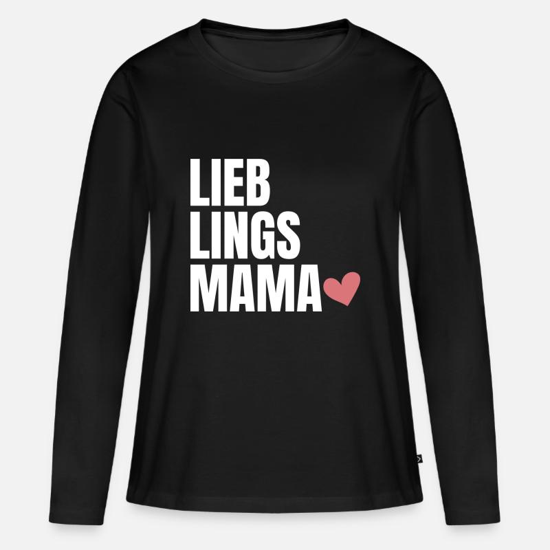 Lieblings-Mama - Frauen Premium Bio Langarmshirt - Schwarz