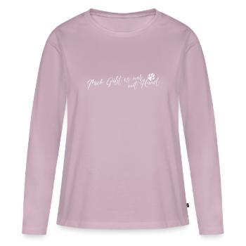 I'm only available with a dog - Women's Premium Organic Long Sleeve Shirt - dusky pink - Front - Julia (174cm)