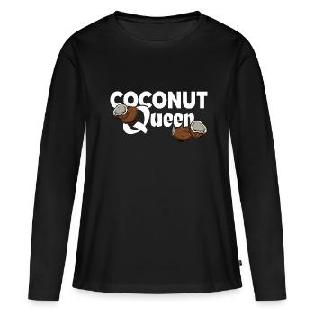 Wild Bushcraft Survival Jungel "Coconut-Queen" - Frauen Premium Bio Langarmshirt - Schwarz - Vorne - Julia (174cm)