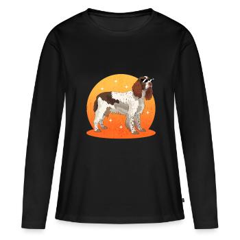 Anglais Springer Spaniel Chien Cadeaux - T-shirt manches longues Premium bio Femme - noir - Devant - Julia (174cm)