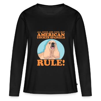 Cocker américain épagneul chien cadeaux - T-shirt manches longues Premium bio Femme - noir - Devant - Julia (174cm)