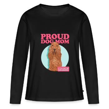 Cocker Spaniel Maman Cocker Spaniels Cadeaux - T-shirt manches longues Premium bio Femme - noir - Devant - Julia (174cm)
