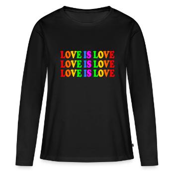 Love is love - T-shirt manches longues Premium bio Femme - noir - Devant - Julia (174cm)
