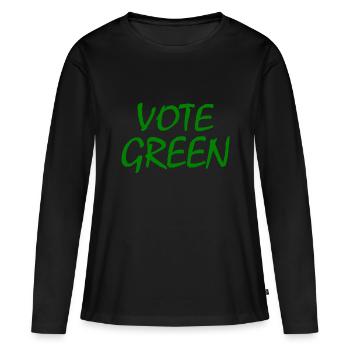 Vote green - T-shirt manches longues Premium bio Femme - noir - Devant - Julia (174cm)